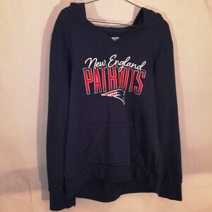 NFL Team Apparel Ladies Loose Fit New England Patriots Navy Hoodie